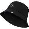 imageDALIX Smile Face Embroidered Bucket HatBlack