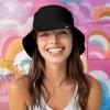 imageDALIX Solid 100 Cotton Unisex Outdoor Summer Bucket HatBlack