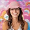 imageDALIX Solid 100 Cotton Unisex Outdoor Summer Bucket HatPeach Melba