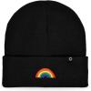 imageDALIX Embroidered Rainbow Beanie Cap Cuffed Knit Hat Women MenBlack