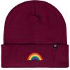 imageDALIX Embroidered Rainbow Beanie Cap Cuffed Knit Hat Women MenMaroon