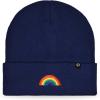 imageDALIX Embroidered Rainbow Beanie Cap Cuffed Knit Hat Women MenNavy Blue