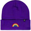 imageDALIX Embroidered Rainbow Beanie Cap Cuffed Knit Hat Women MenPurple
