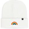 imageDALIX Embroidered Rainbow Beanie Cap Cuffed Knit Hat Women MenWhite