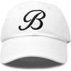 imageDALIX Initial Hat Letter B Womens Baseball Cap Monogram Cursive EmbroideredWhite