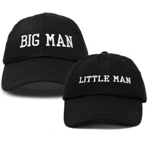 imageDALIX Big Man Little Man Hat Father Son Matching Cap Fun GiftsBlack