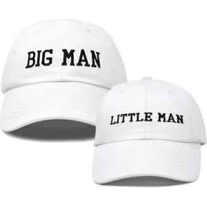 imageDALIX Big Man Little Man Hat Father Son Matching Cap Fun GiftsWhite