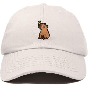imageDALIX Capybara Cap Embroidered Dad Baseball Hat Cotton Adjustable WomensBeige