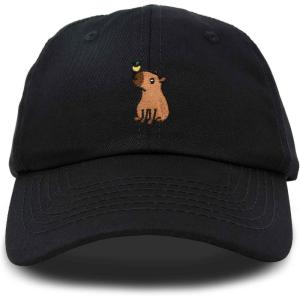 imageDALIX Capybara Cap Embroidered Dad Baseball Hat Cotton Adjustable WomensBlack