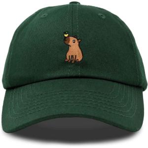 imageDALIX Capybara Cap Embroidered Dad Baseball Hat Cotton Adjustable WomensDark Green