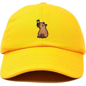 imageDALIX Capybara Cap Embroidered Dad Baseball Hat Cotton Adjustable WomensGold