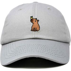 imageDALIX Capybara Cap Embroidered Dad Baseball Hat Cotton Adjustable WomensGray