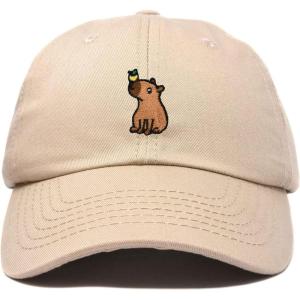 imageDALIX Capybara Cap Embroidered Dad Baseball Hat Cotton Adjustable WomensKhaki