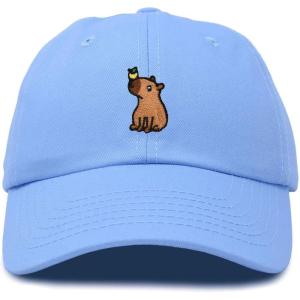 imageDALIX Capybara Cap Embroidered Dad Baseball Hat Cotton Adjustable WomensLight Blue