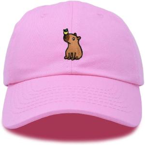 imageDALIX Capybara Cap Embroidered Dad Baseball Hat Cotton Adjustable WomensLight Pink