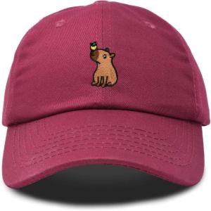 imageDALIX Capybara Cap Embroidered Dad Baseball Hat Cotton Adjustable WomensMaroon