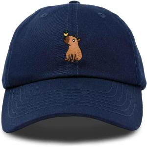imageDALIX Capybara Cap Embroidered Dad Baseball Hat Cotton Adjustable WomensNavy Blue