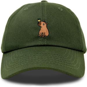 imageDALIX Capybara Cap Embroidered Dad Baseball Hat Cotton Adjustable WomensOlive
