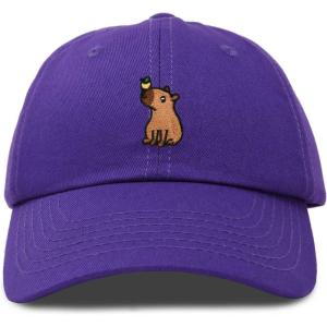 imageDALIX Capybara Cap Embroidered Dad Baseball Hat Cotton Adjustable WomensPurple