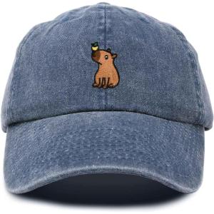 imageDALIX Capybara Cap Embroidered Dad Baseball Hat Cotton Adjustable WomensWashed Navy Blue