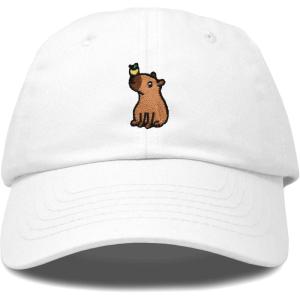 imageDALIX Capybara Cap Embroidered Dad Baseball Hat Cotton Adjustable WomensWhite
