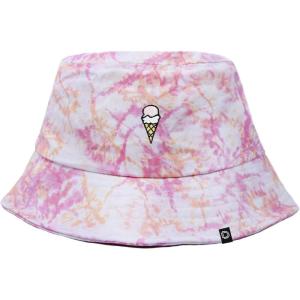 imageDALIX Embroidered Double Scoop Ice Cream Tie Dye Cotton Outdoor Summer Bucket Hat in PinkPink