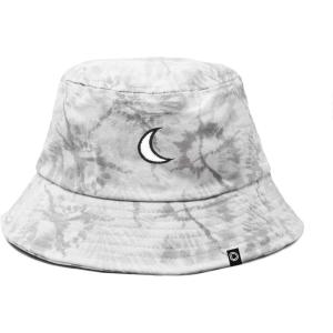 imageDALIX Embroidered Moon Tie Dye Cotton Outdoor Summer Bucket Hat in GrayGray