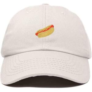 imageDALIX Hot Dog Hat Embroidered Mens Womens Baseball CapBeige