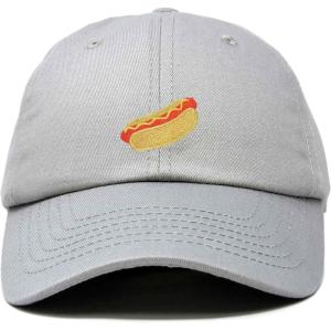 imageDALIX Hot Dog Hat Embroidered Mens Womens Baseball CapGray