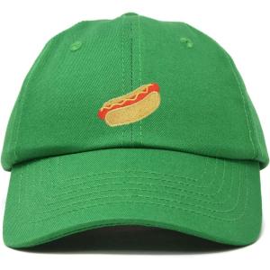 imageDALIX Hot Dog Hat Embroidered Mens Womens Baseball CapKelly Green