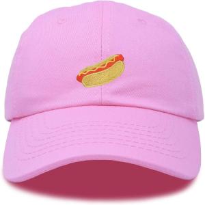 imageDALIX Hot Dog Hat Embroidered Mens Womens Baseball CapLight Pink