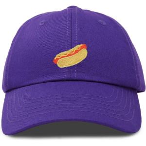 imageDALIX Hot Dog Hat Embroidered Mens Womens Baseball CapPurple