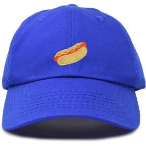 imageDALIX Hot Dog Hat Embroidered Mens Womens Baseball CapRoyal Blue
