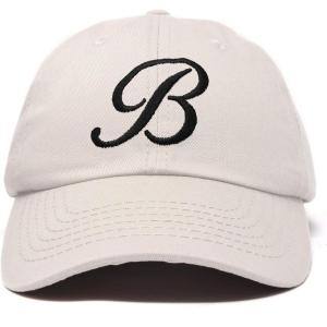imageDALIX Initial Hat Letter B Womens Baseball Cap Monogram Cursive EmbroideredBeige
