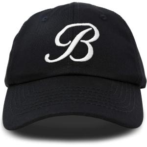 imageDALIX Initial Hat Letter B Womens Baseball Cap Monogram Cursive EmbroideredBlack