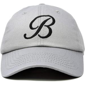 imageDALIX Initial Hat Letter B Womens Baseball Cap Monogram Cursive EmbroideredGray