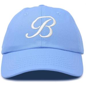 imageDALIX Initial Hat Letter B Womens Baseball Cap Monogram Cursive EmbroideredLight Blue