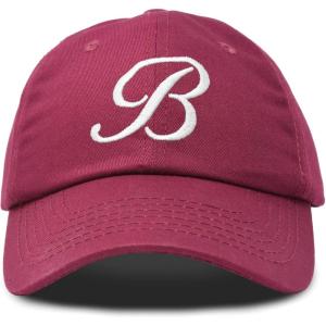 imageDALIX Initial Hat Letter B Womens Baseball Cap Monogram Cursive EmbroideredMaroon