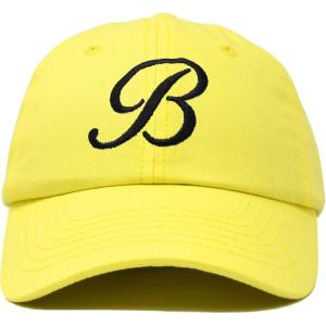 imageDALIX Initial Hat Letter B Womens Baseball Cap Monogram Cursive EmbroideredMinion Yellow