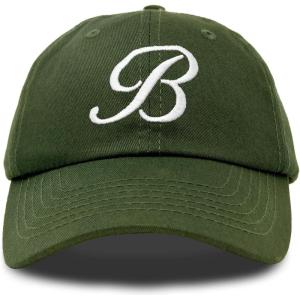 imageDALIX Initial Hat Letter B Womens Baseball Cap Monogram Cursive EmbroideredOlive