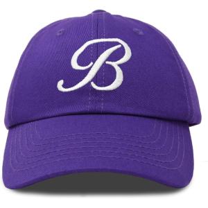 imageDALIX Initial Hat Letter B Womens Baseball Cap Monogram Cursive EmbroideredPurple