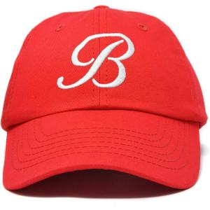 imageDALIX Initial Hat Letter B Womens Baseball Cap Monogram Cursive EmbroideredRed
