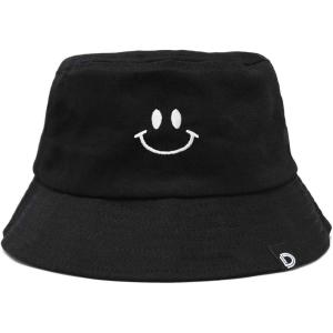imageDALIX Smile Face Embroidered Bucket HatBlack