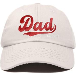 imageDALIX Embroidered Varsity Dad Cotton Dad Hat Father College GiftBeige
