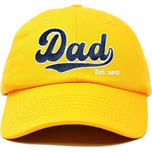 imageDALIX Embroidered Varsity Dad Cotton Dad Hat Father College GiftGold