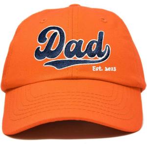 imageDALIX Embroidered Varsity Dad Cotton Dad Hat Father College GiftOrange