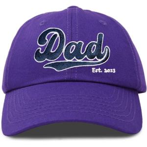 imageDALIX Embroidered Varsity Dad Cotton Dad Hat Father College GiftPurple