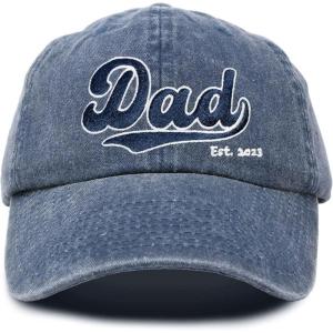 imageDALIX Embroidered Varsity Dad Cotton Dad Hat Father College GiftWashed Navy Blue