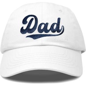 imageDALIX Embroidered Varsity Dad Cotton Dad Hat Father College GiftWhite