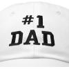 imageDALIX 1 Dad Hat Number One Embroidered Baseball CapWhite